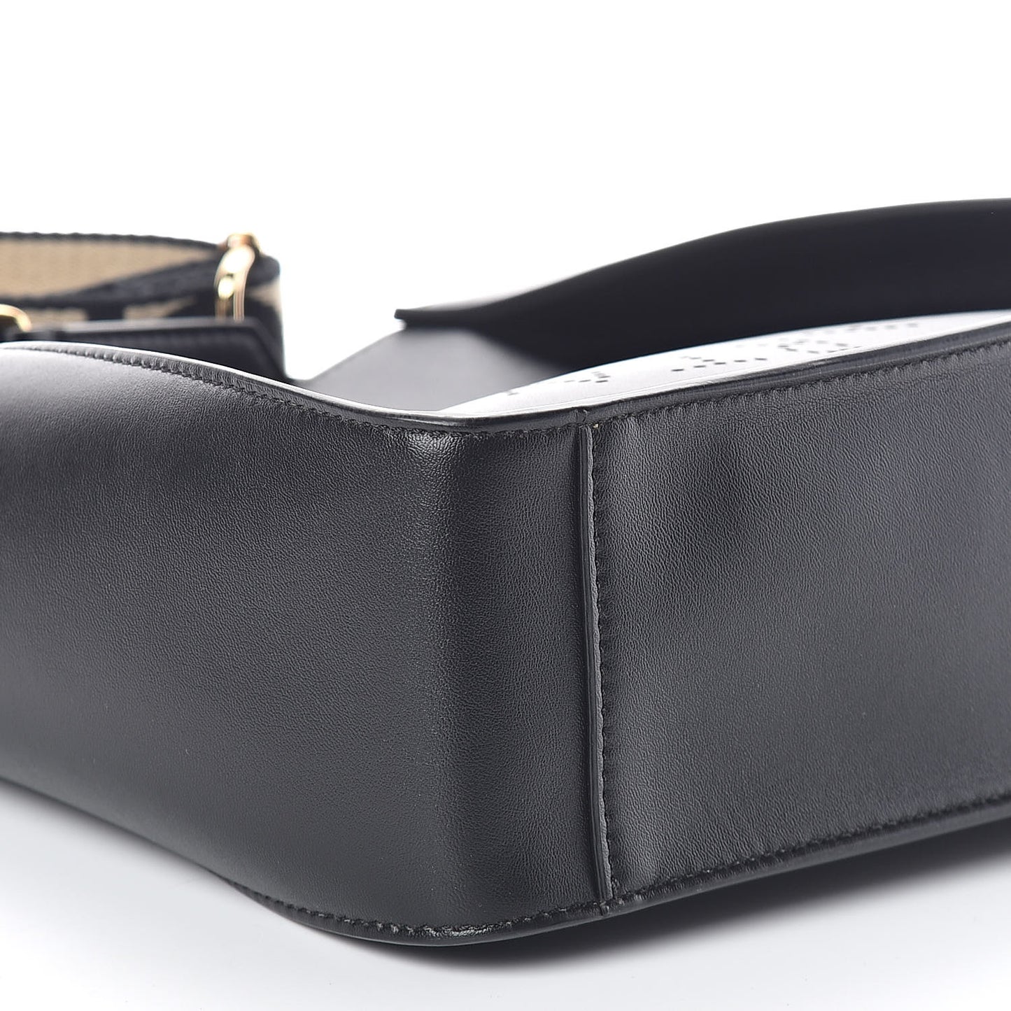 Eco Alter Nappa Perforated Logo Mini Crossbody Black