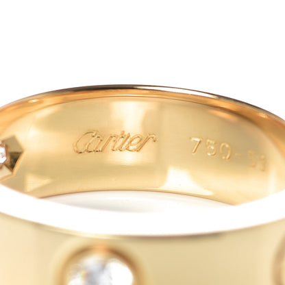 Cartier 18K Yellow Gold 3 Diamond 5.5mm LOVE Ring 51 5.75 4 of 7