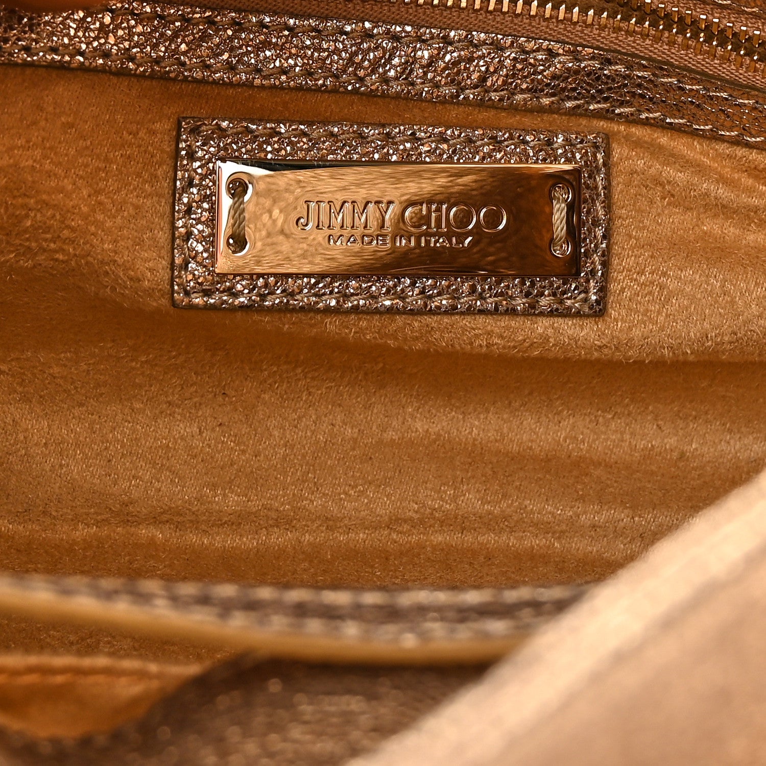 Jimmy Choo Metallic Calfskin Rosalie Satchel Gold 6 of 9