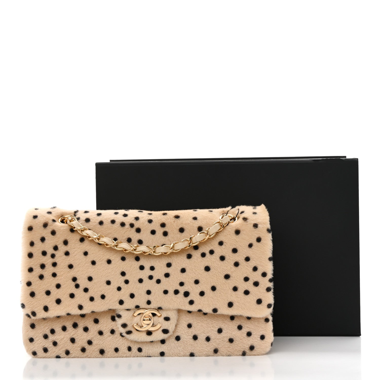 Chanel Pony Hair Cheetah Printed Creative Fabrics Flap Light Beige Black 10 of 10