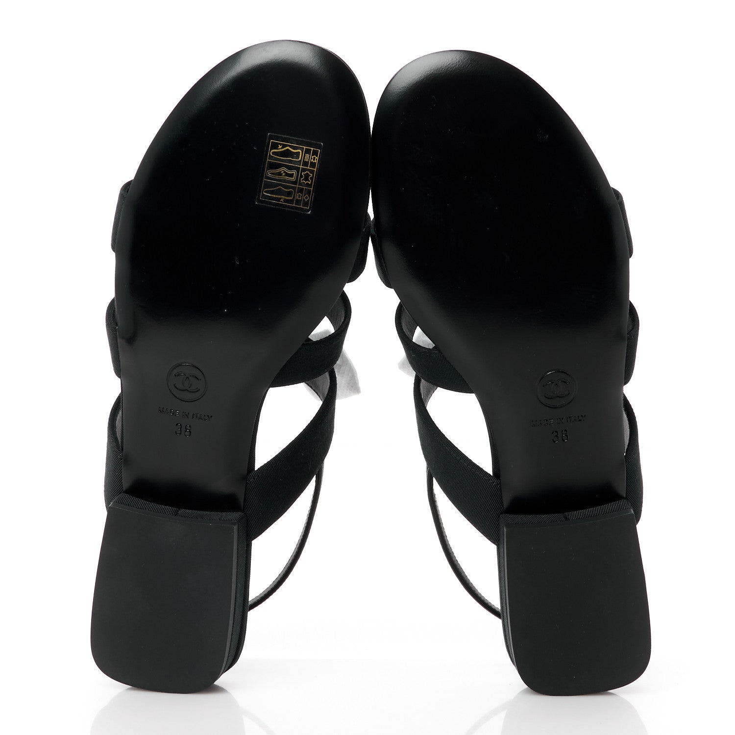 Chanel Grosgrain Chain CC Logo Bow Sandals 38 Black 5 of 10