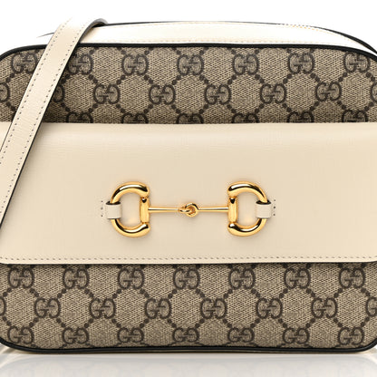 Gucci GG Supreme Monogram Small Horsebit 1955 Shoulder Bag Beige Mystic White 8 of 12