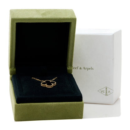 Van Cleef & Arpels 18K Yellow Gold Black Onyx Vintage Alhambra Pendant Necklace 6 of 6