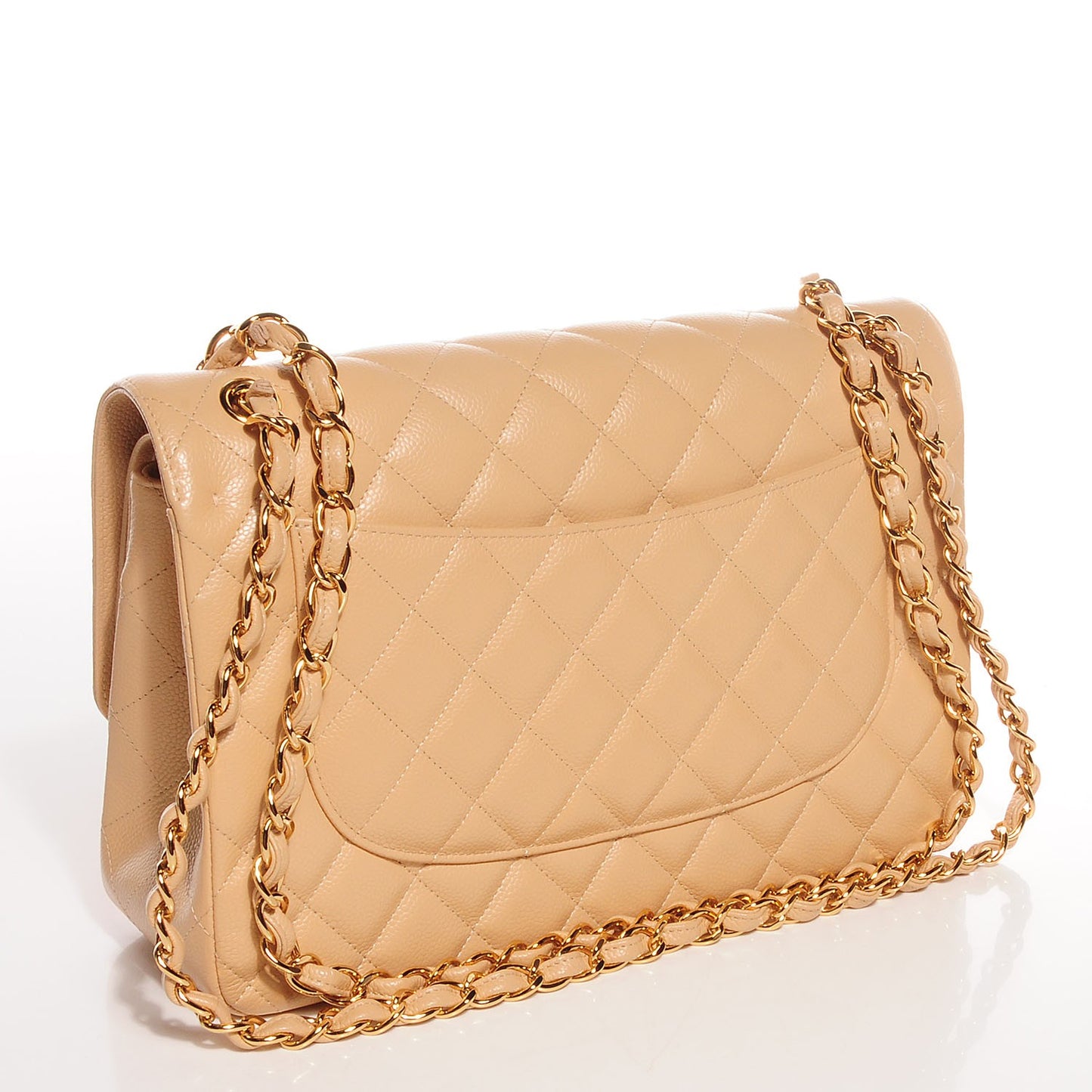 Caviar Jumbo Double Flap Beige Clair