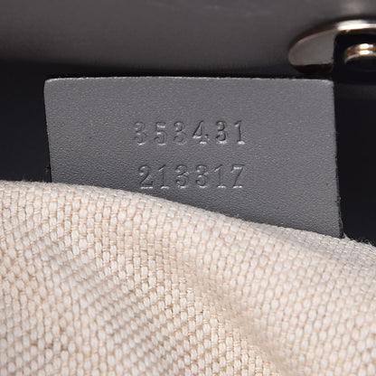 Gucci GG Supreme Monogram Selleria Calfskin Small Satchel Messenger Bag Ecru Grigio 7 of 7