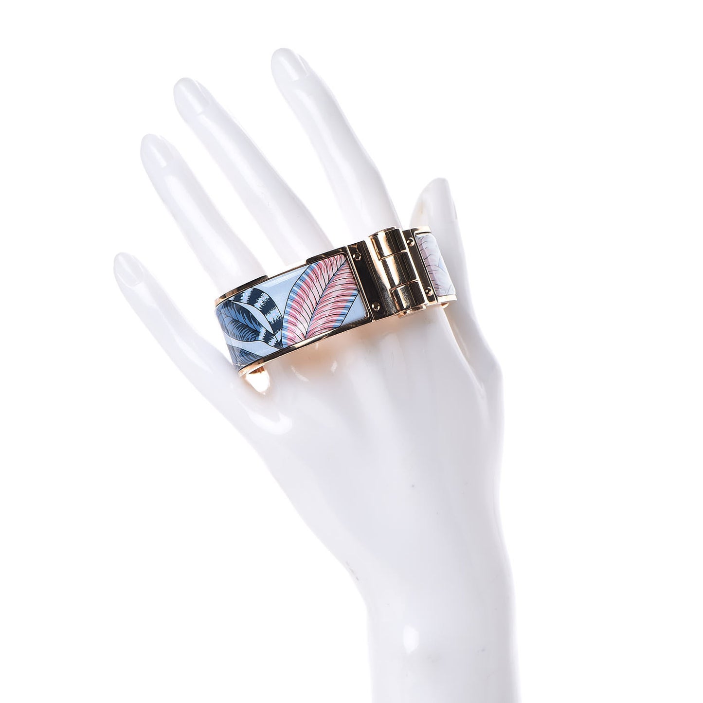 Enamel Printed Wide Savana Dance Hinged Bracelet M Arts And Crafts