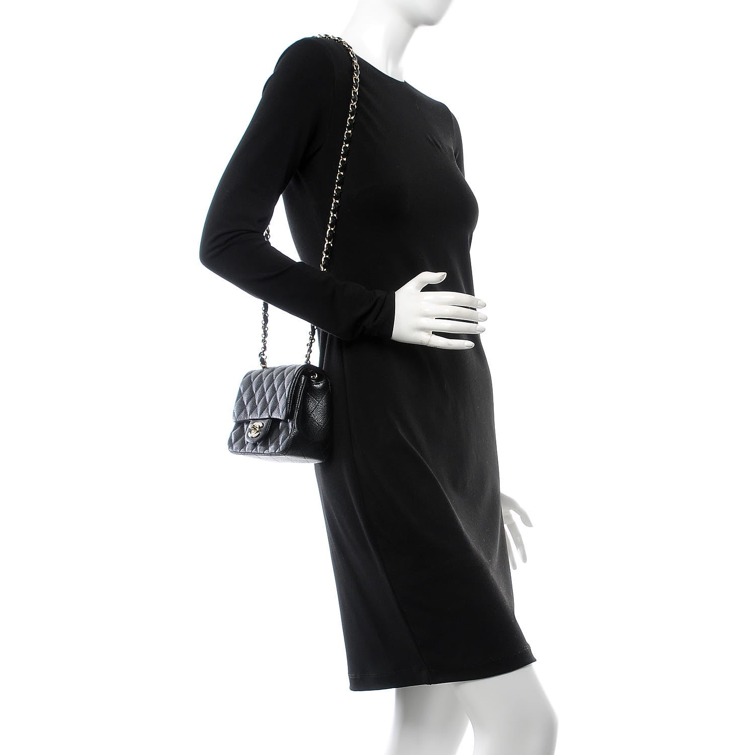 Chanel Caviar Quilted Mini Square Flap Black 2 of 8