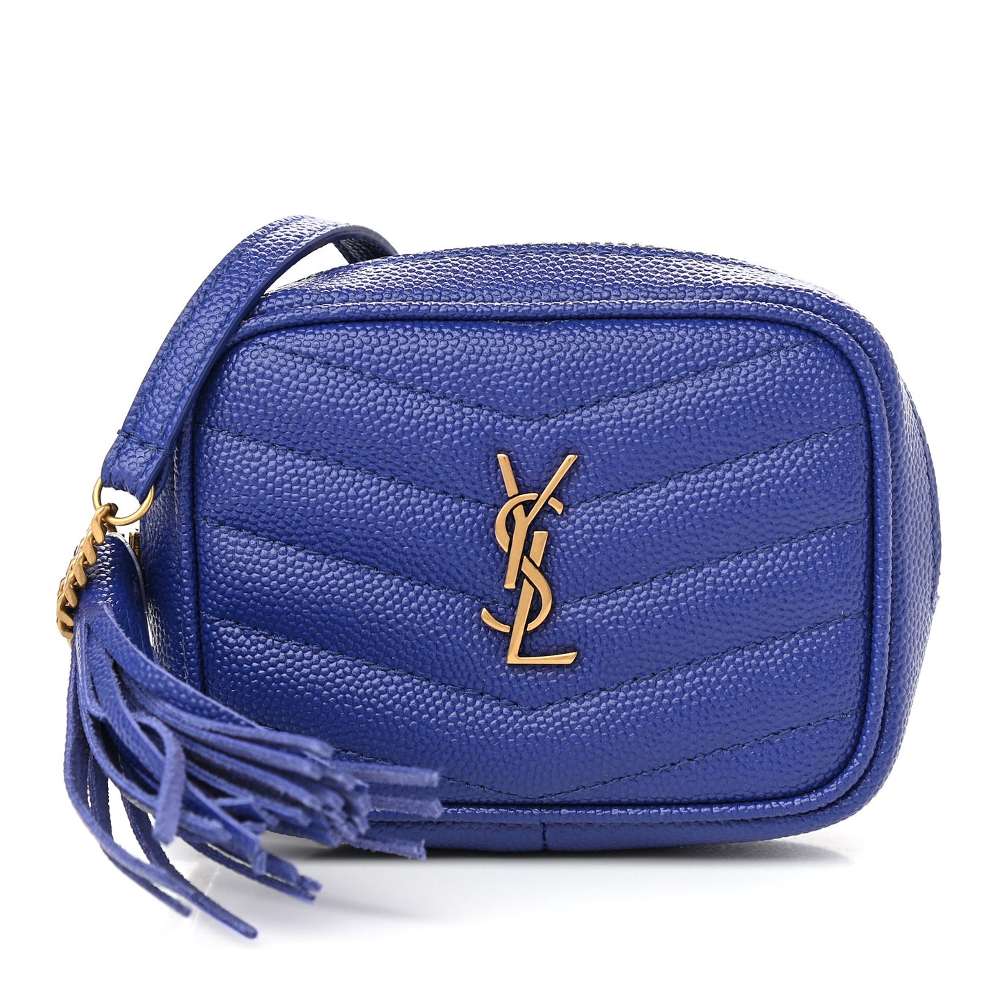 Grain De Poudre Matelasse Monogram Baby Lou Camera Bag Sapphire Blue