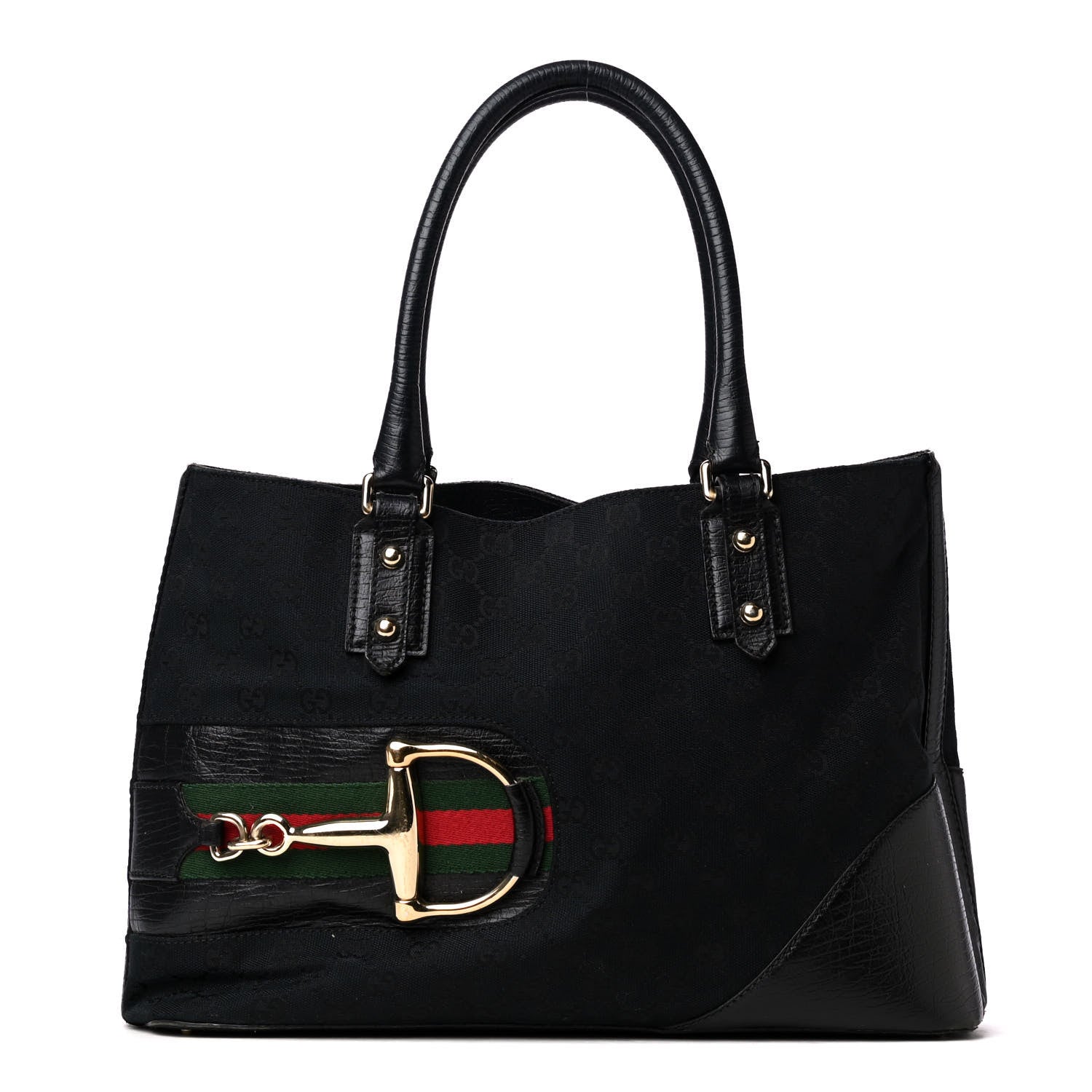 Gucci Monogram Medium Hasler Tote Black 1 of 4