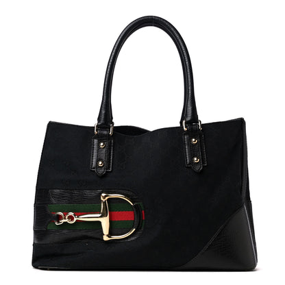 Gucci Monogram Medium Hasler Tote Black 1 of 4