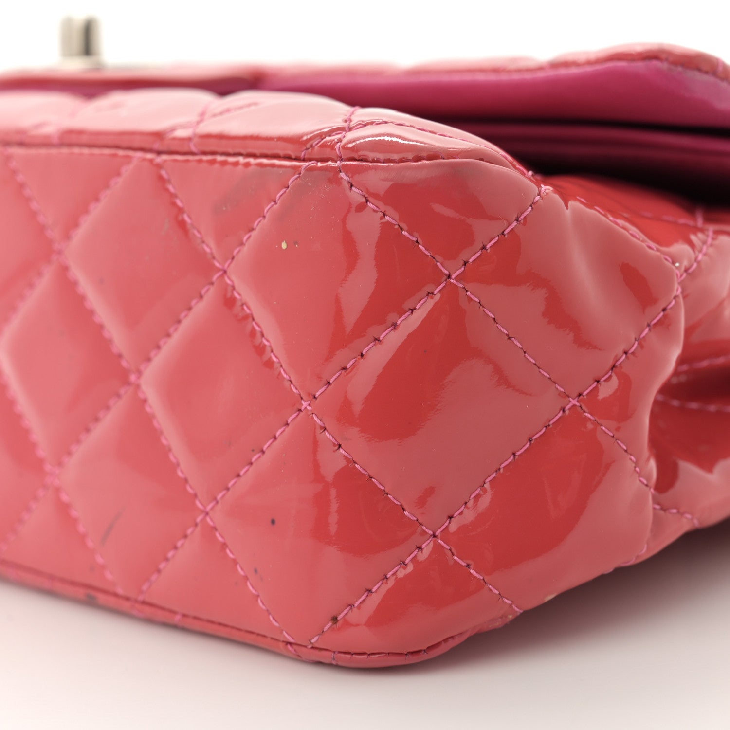 Chanel Patent Quilted Medium Double Flap Pink 10 of 15