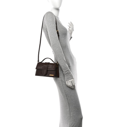 Jacquemus Glazed Calfskin Le Grand Bambino Midnight Brown 2 of 9