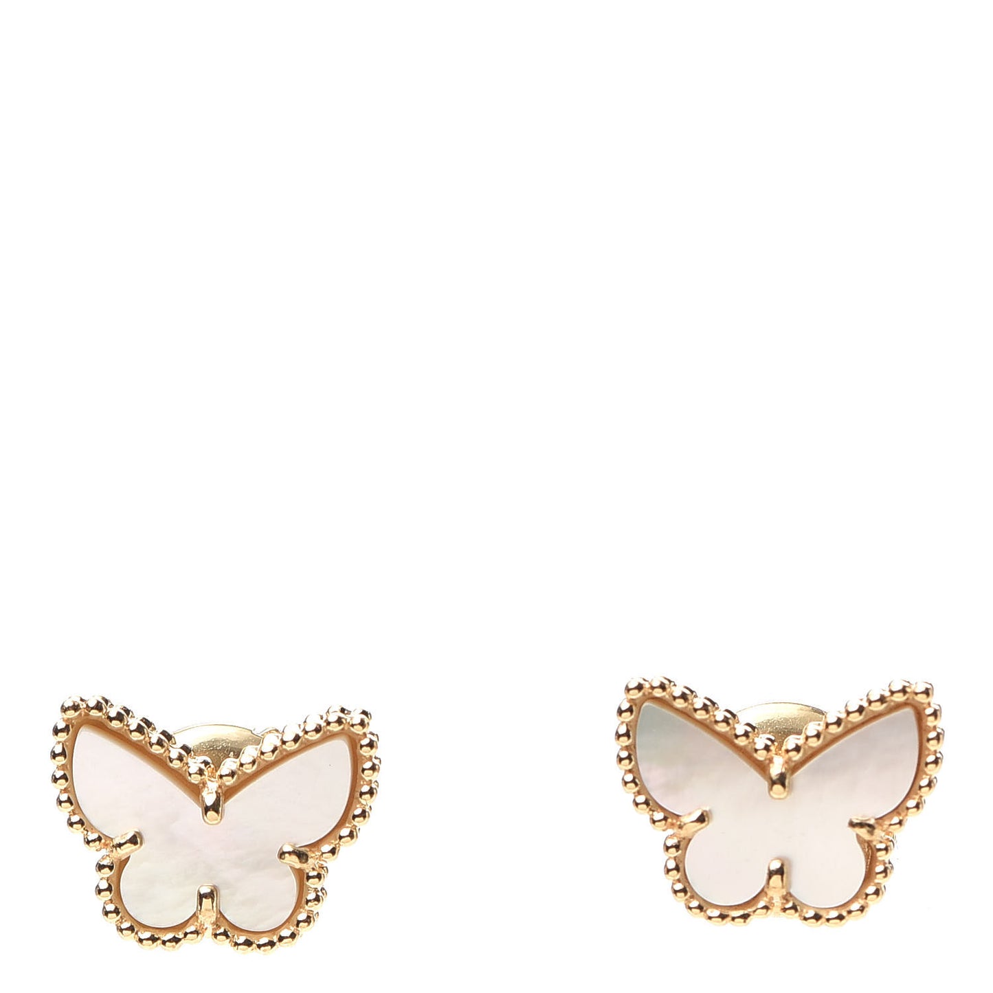 18K Yellow Gold Mother of Pearl Sweet Alhambra Butterfly Earrings