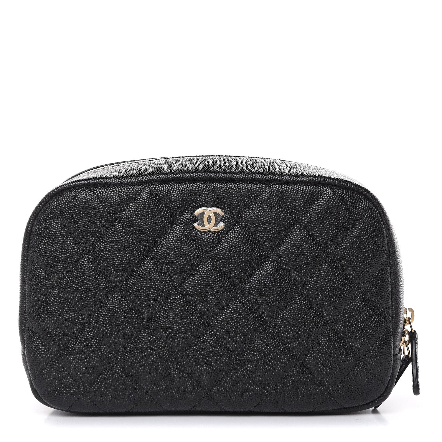 Chanel Caviar Quilted Curvy Pouch Cosmetic Case Black 1 of 10
