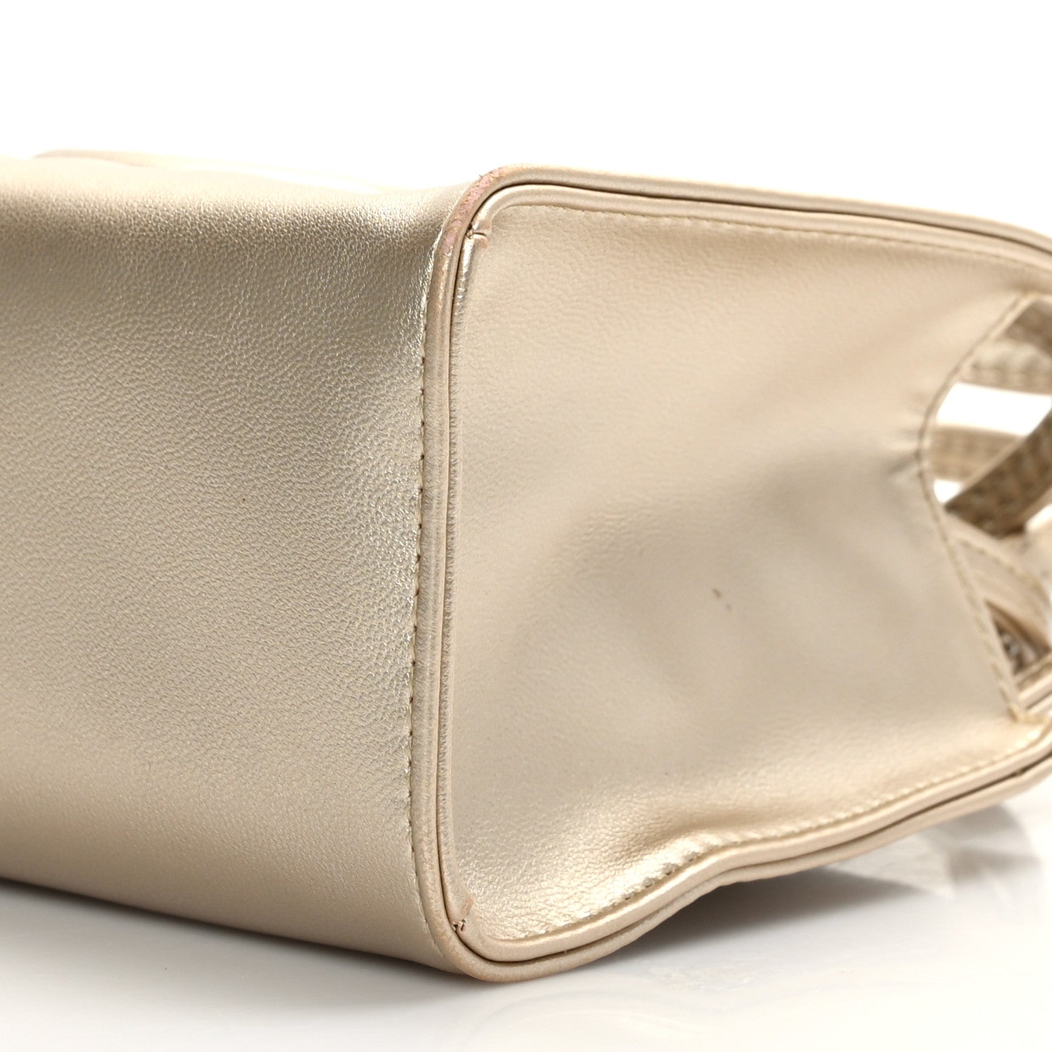 Telfar Metallic Vegan Leather Small Shopping Bag Gold 8 of 9