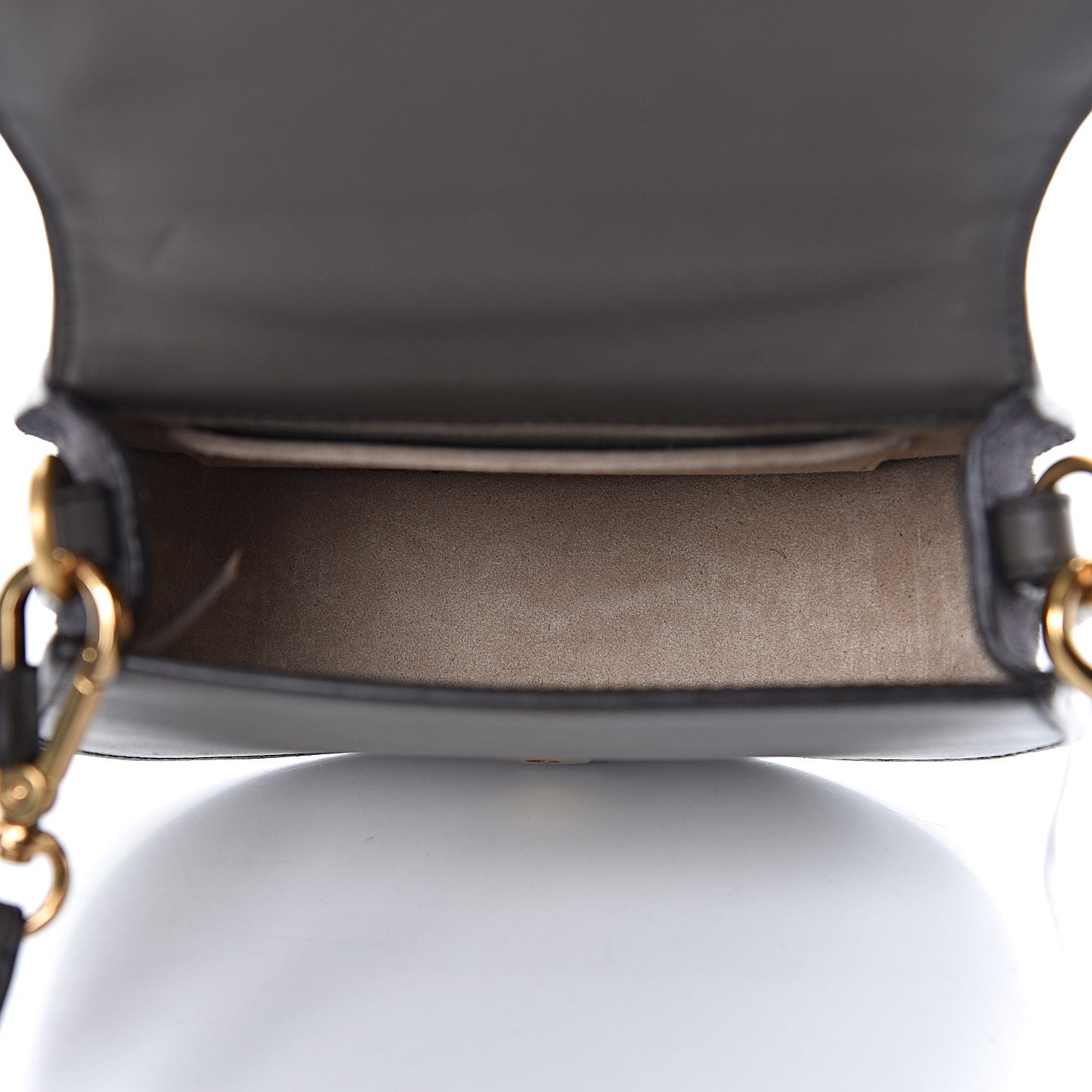 Suede Calfskin Crocodile Embossed Small Nile Bracelet Bag Profound Brown