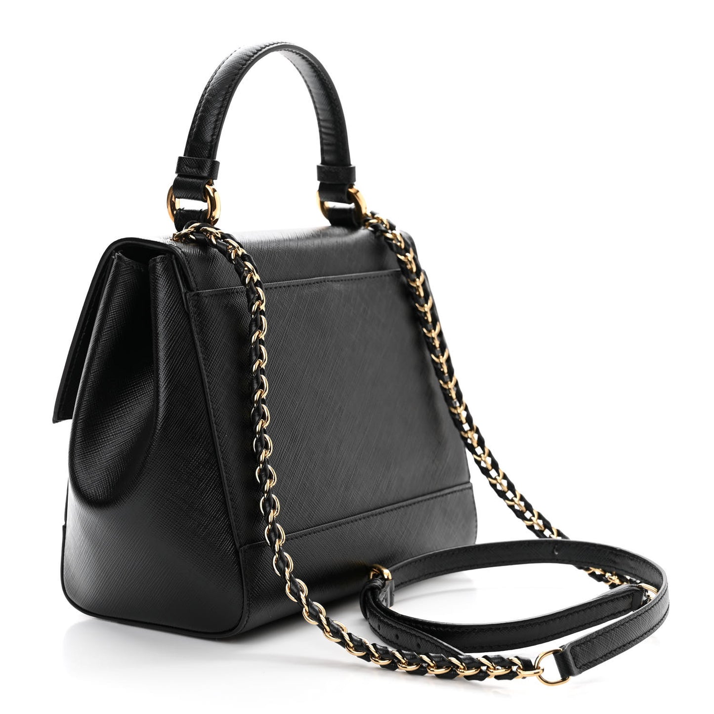 Saffiano Carrie Shoulder Bag Black