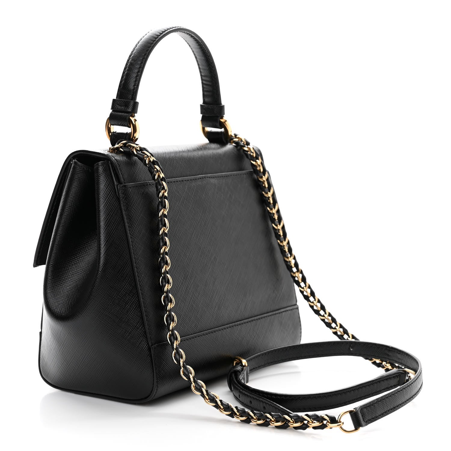 Salvatore Ferragamo Saffiano Carrie Shoulder Bag Black 3 of 13