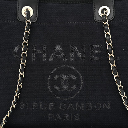 Chanel Canvas Medium Deauville Tote Black 10 of 13