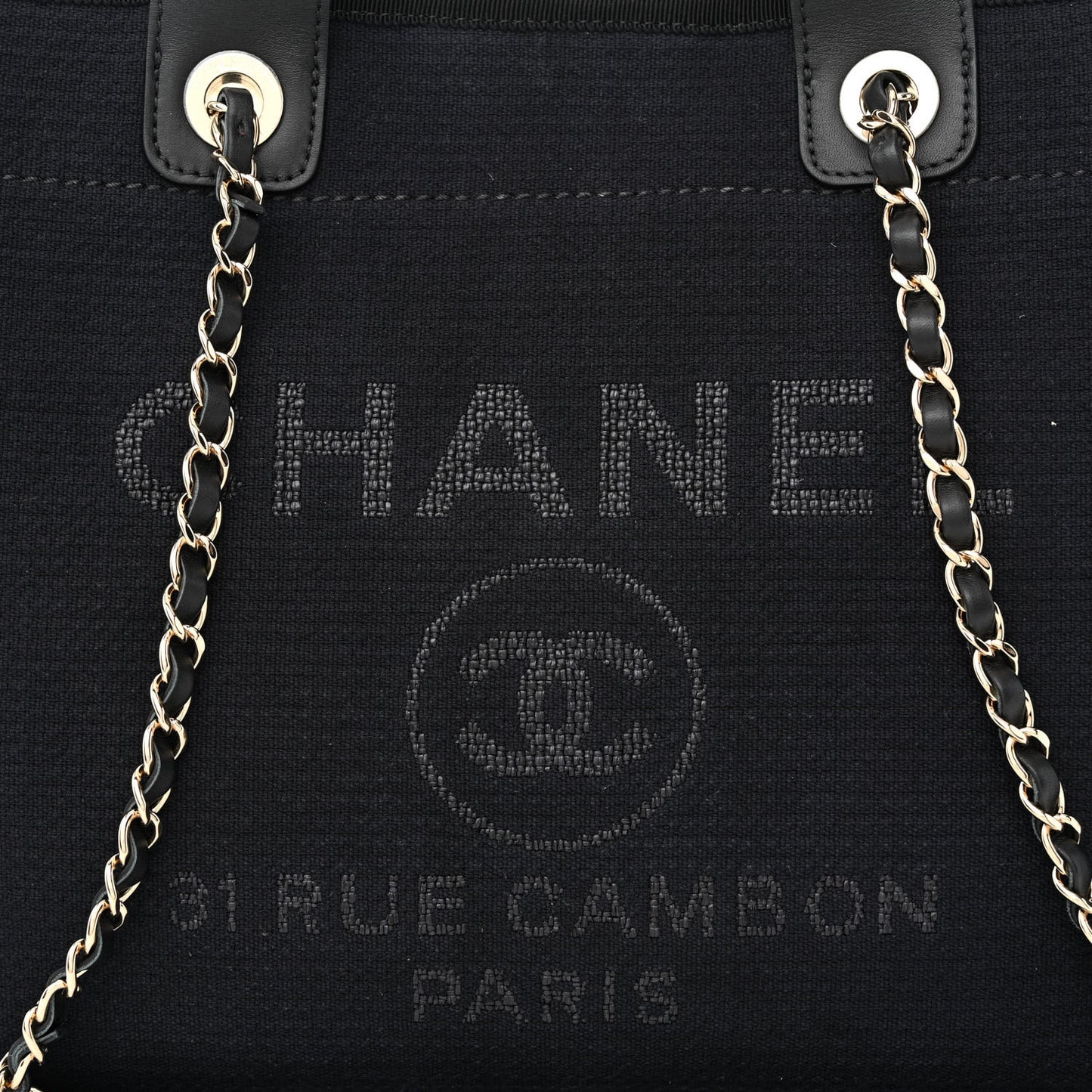 Canvas Medium Deauville Tote Black