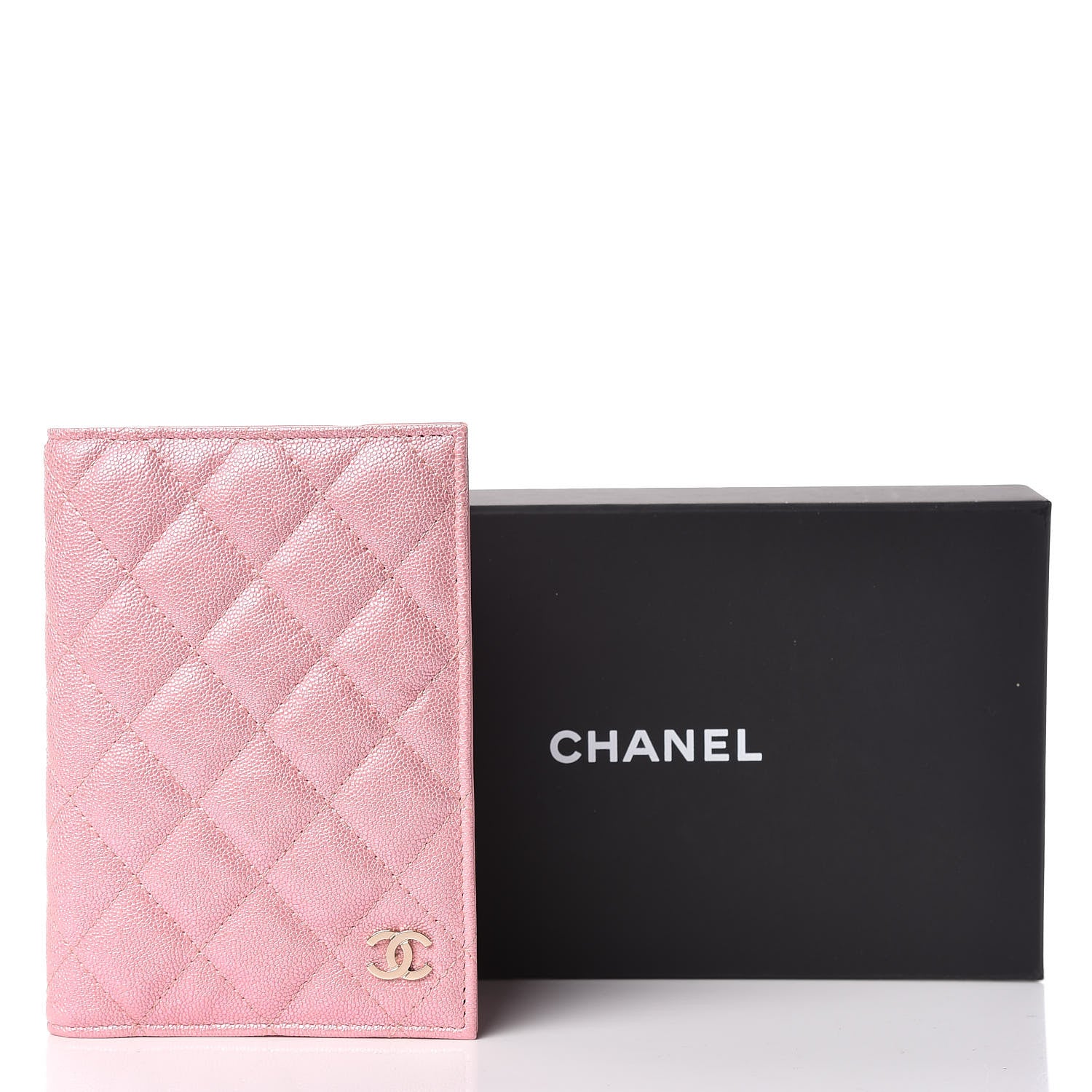 Chanel Iridescent Caviar Quilted Passport Holder Pink 8 of 8