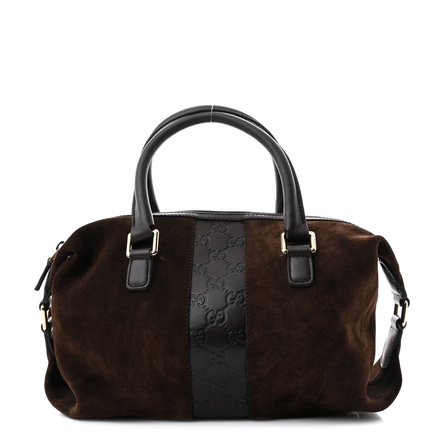 Gucci Suede Guccissima Small Boston Brown 1 of 10