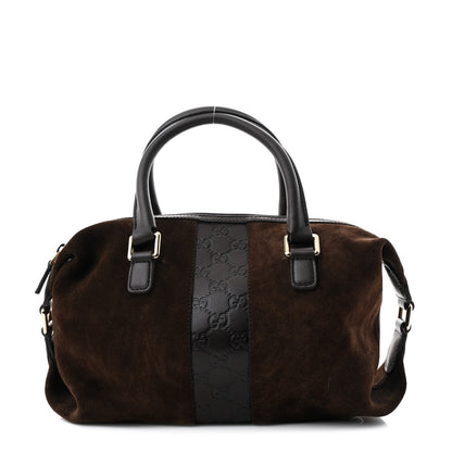 Gucci Suede Guccissima Small Boston Brown 1 of 10