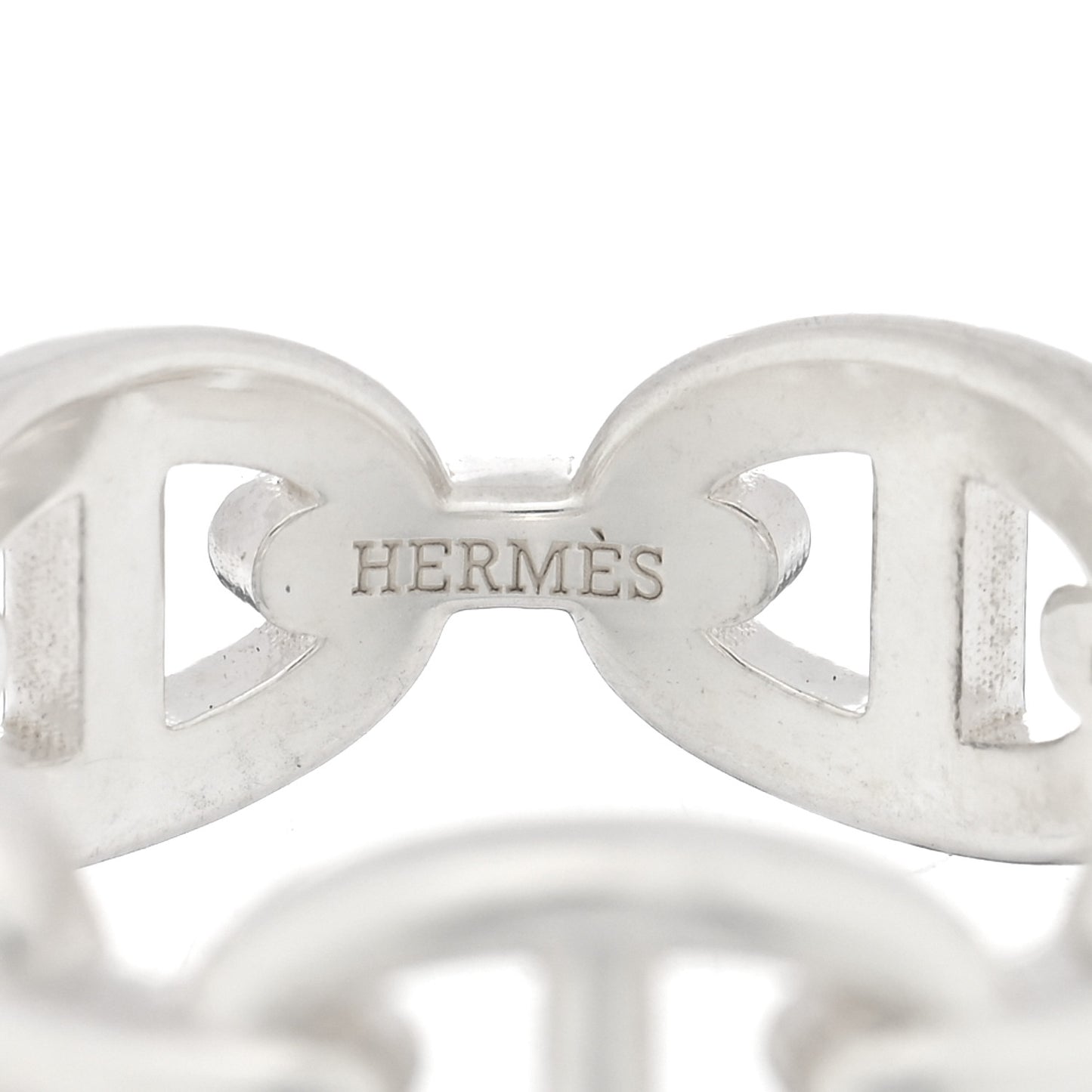 Sterling Silver PM Chaine d'Ancre Enchainee Band Ring 56 7.75