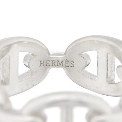 Hermes Sterling Silver PM Chaine d'Ancre Enchainee Band Ring 56 7.75 4 of 5