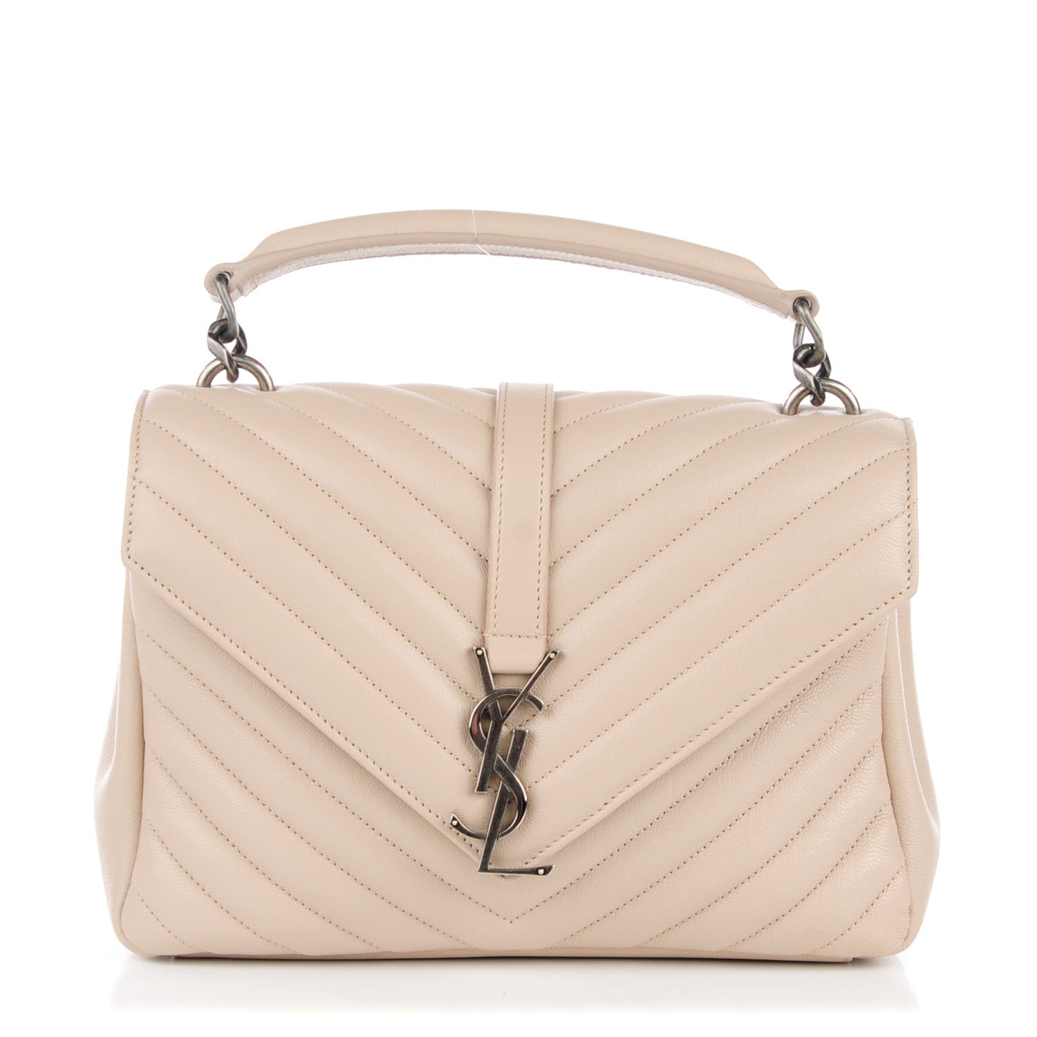 Saint Laurent Sheepskin Matelasse Medium College Monogram Bag Rose Poudre 1 of 8