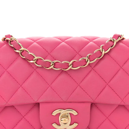 Chanel Lambskin Quilted Mini Rectangular Flap Fuchsia 8 of 14
