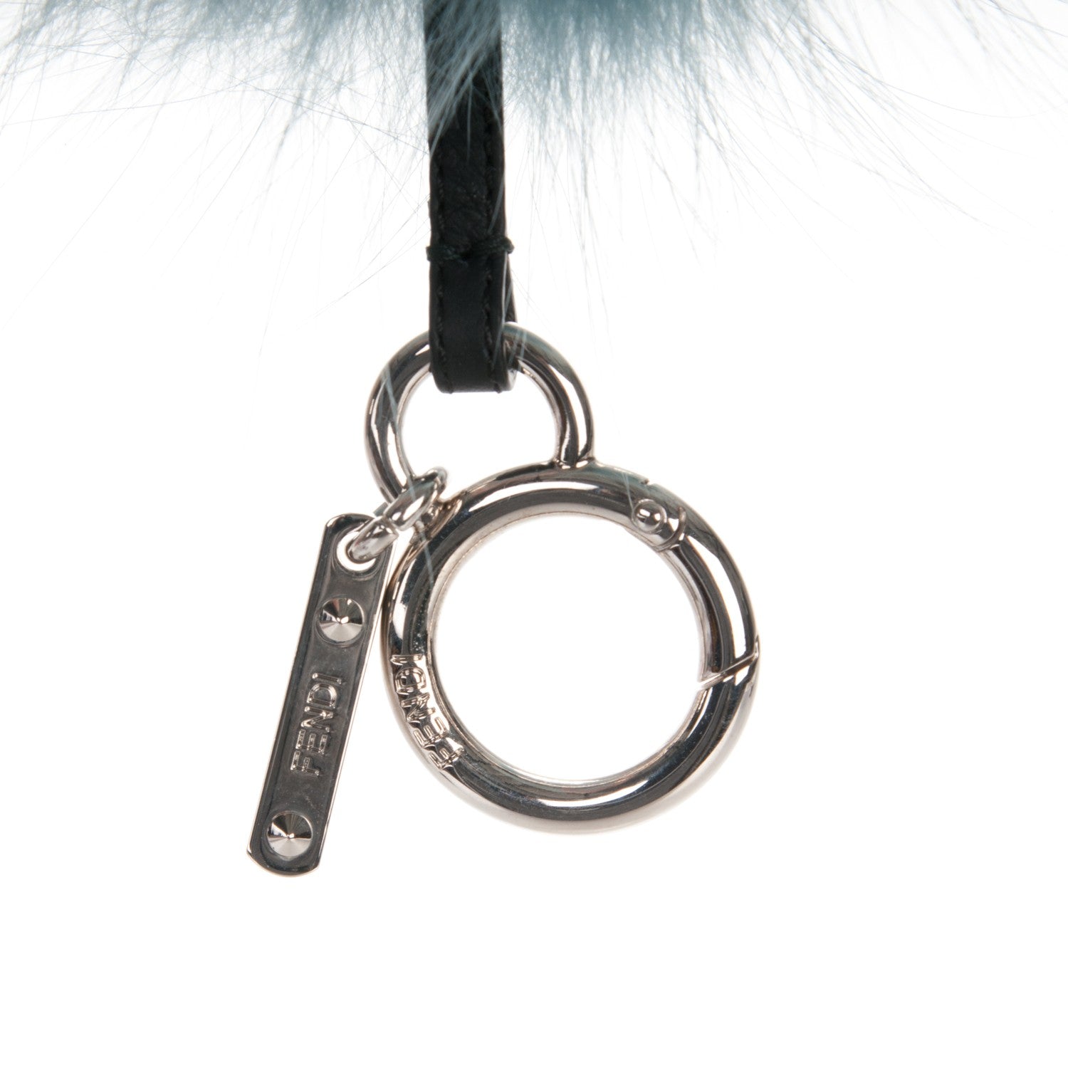 Fendi Fox Mink Rabbit Fur Vitello Flamingo Mini Monster Bag Bug Charm Lagoon Black Multicolor 3 of 3