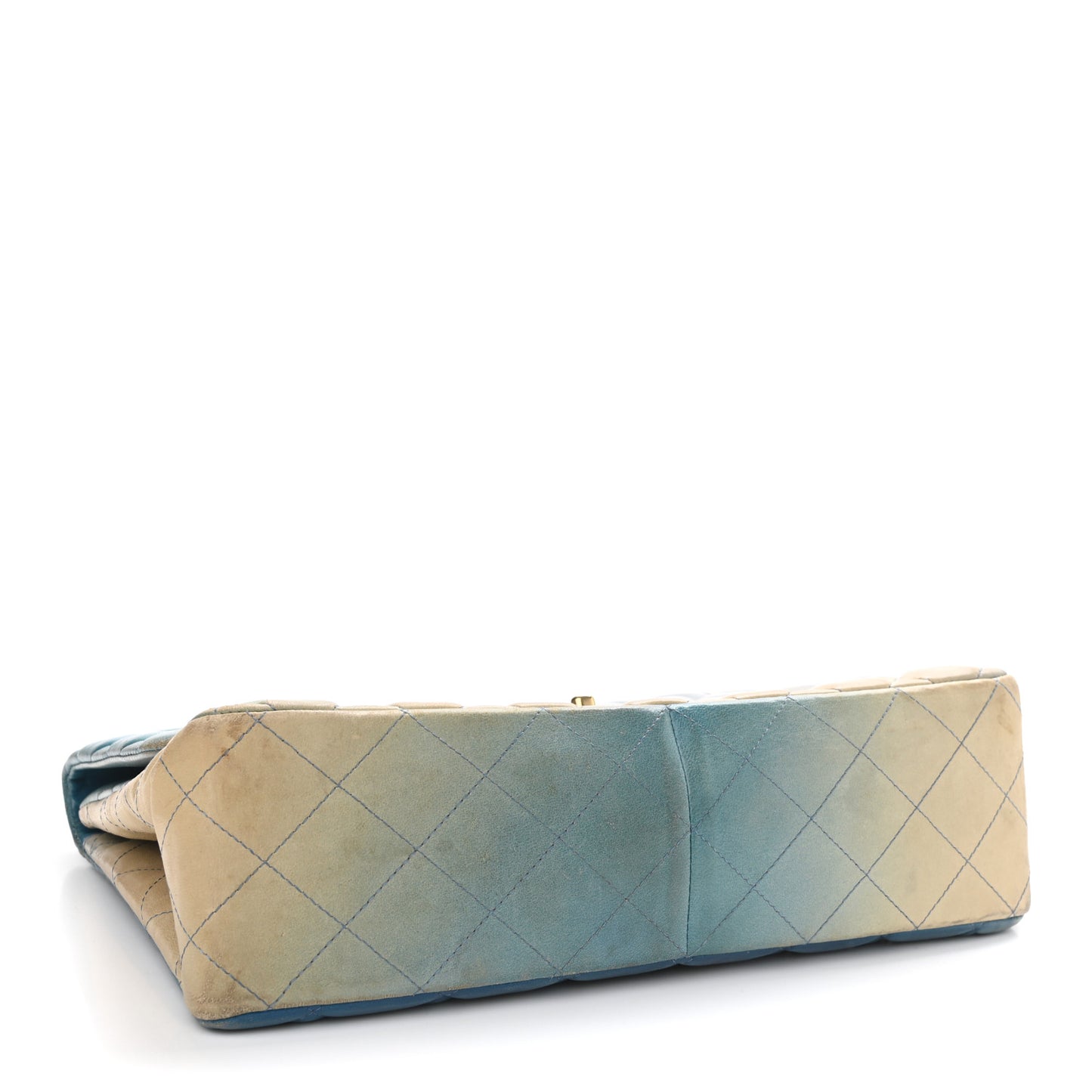 Lambskin Degrade Quilted Jumbo Single Flap Light Blue