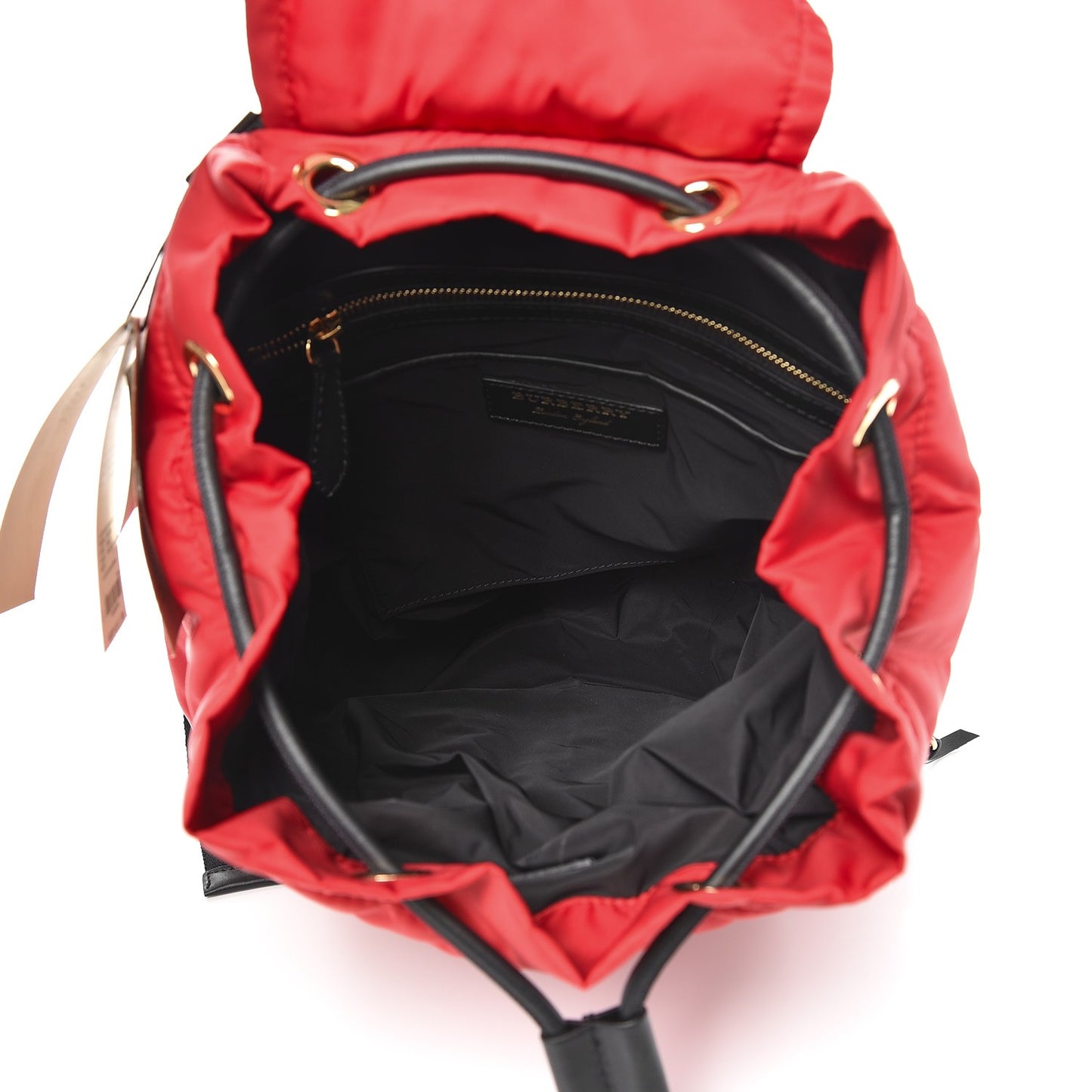 Quilted Nylon Medium Rucksack Backpack Bright Cherry