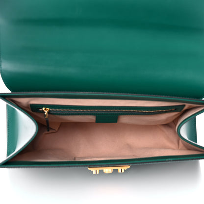 Gucci Guccissima Signature Medium Padlock Top Handle Bag Emerald 5 of 13