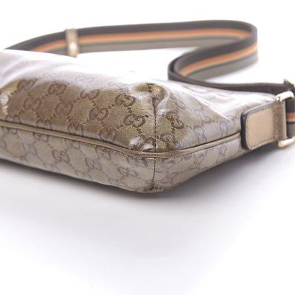Gucci Crystal Monogram Web Small Flat Messenger Crossbody Bronze 10 of 10