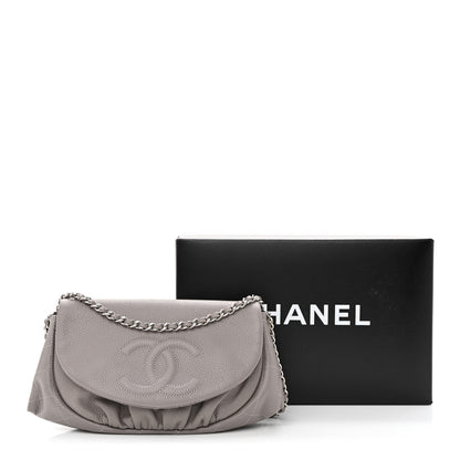 Chanel Caviar Half Moon Wallet On Chain WOC Light Grey 12 of 12