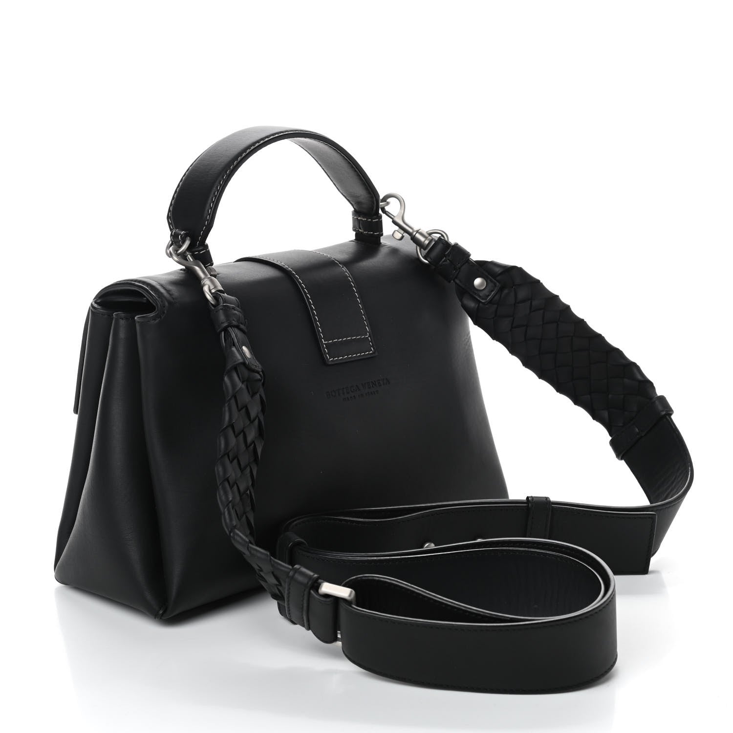 Bottega Veneta Nappa Small Piazza Bag Black 3 of 10