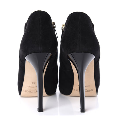 Jimmy Choo Suede Lindsey Sue 100 Ankle Boots 36 Black 6 of 10