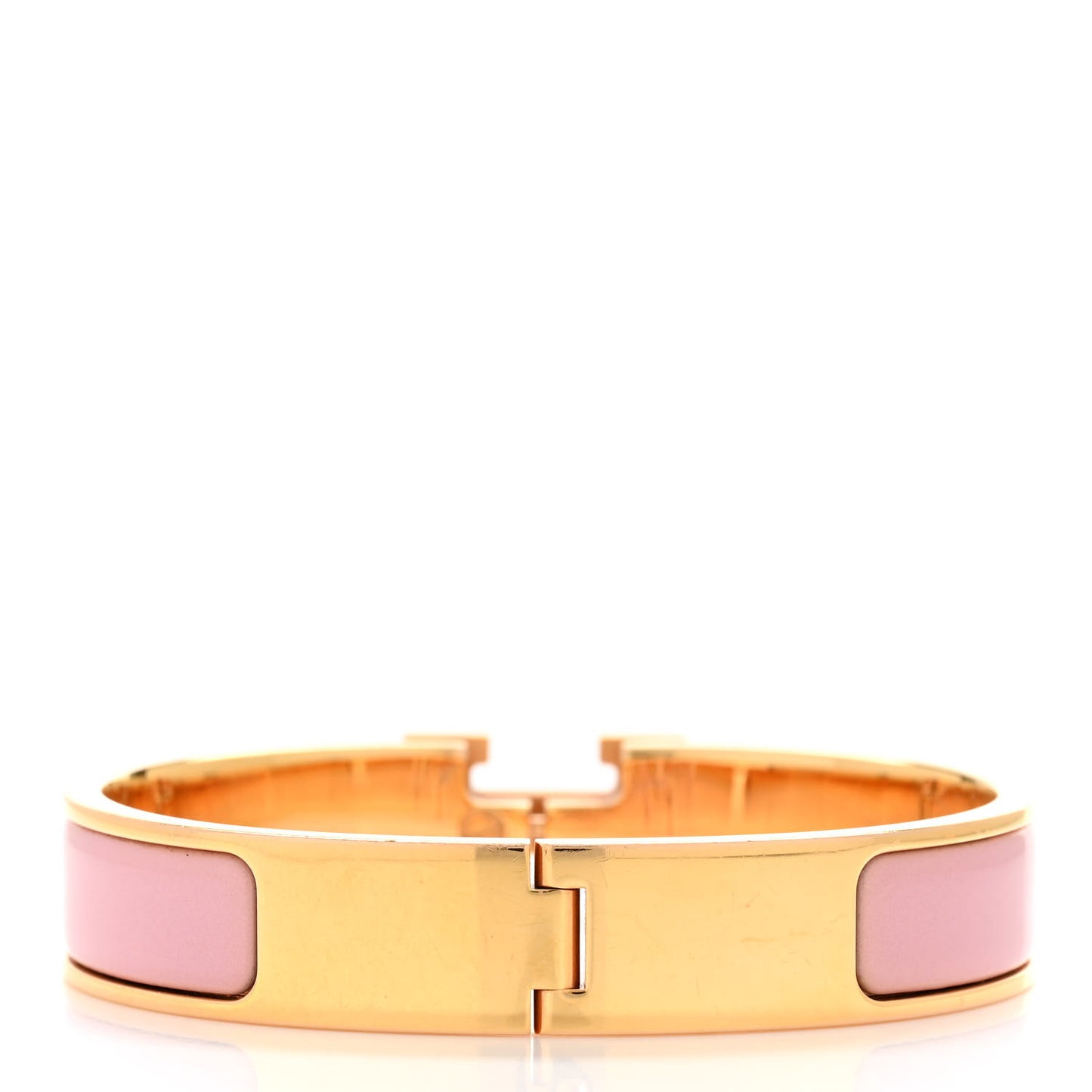 Enamel Narrow Clic Clac H Bracelet PM Rose Nacarat