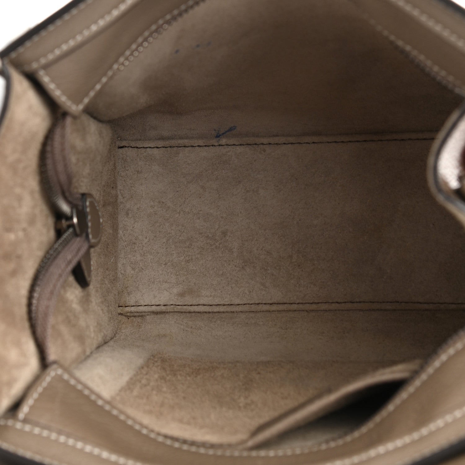 Celine Drummed Calfskin Nano Luggage Souris 5 of 12