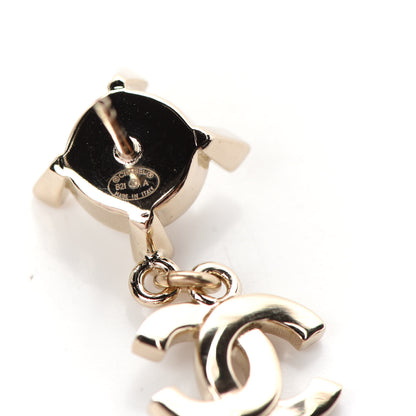Chanel Crystal Pearl CC Drop Earrings Gold 4 of 4