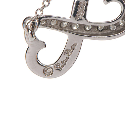 Tiffany 18K White Gold Diamond Paloma Picasso Double Loving Heart Necklace 8 of 11