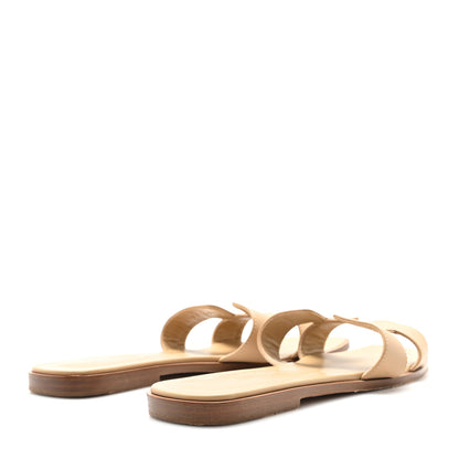 Hermes Calfskin Oran Sandals 38 Beige Albinos 5 of 10