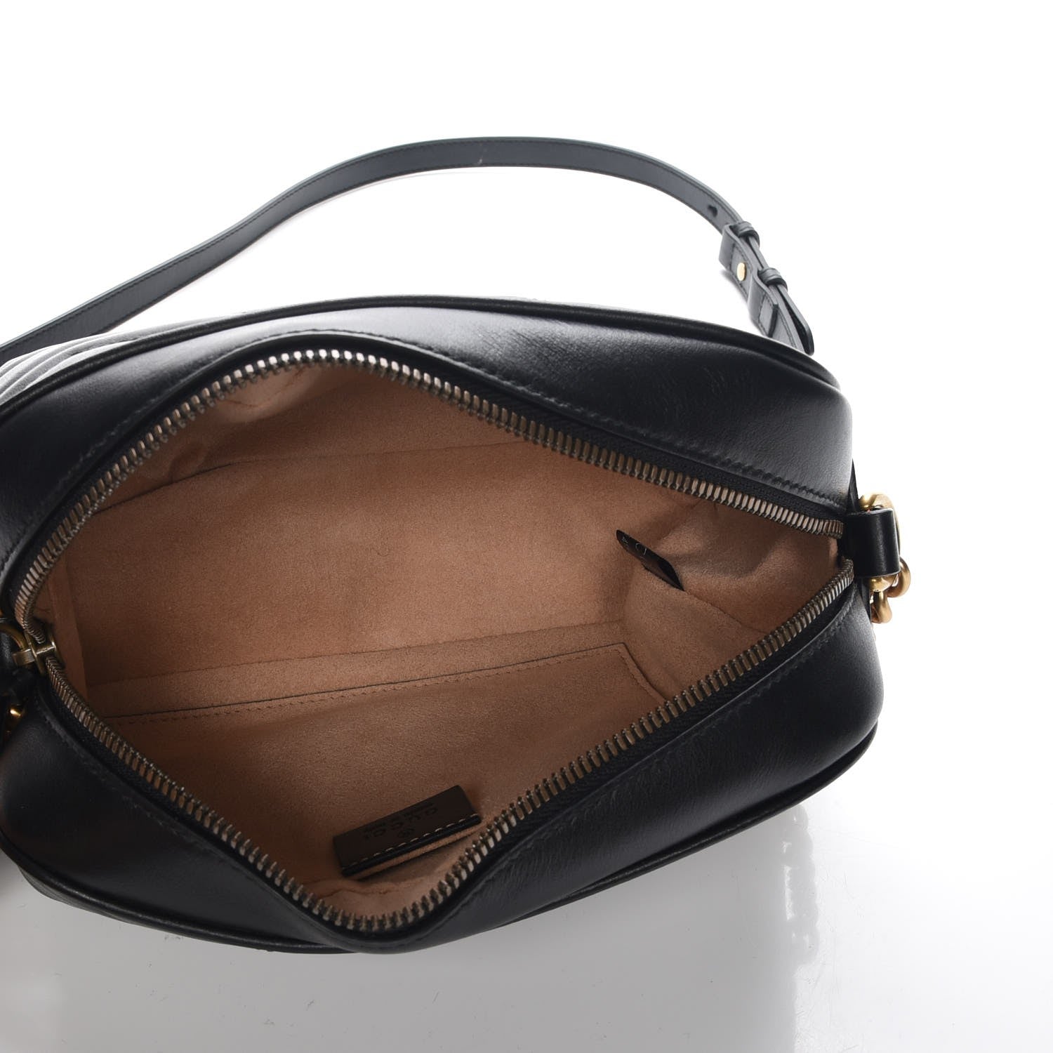 Gucci Calfskin Matelasse Small GG Marmont Chain Shoulder Bag Black 5 of 8