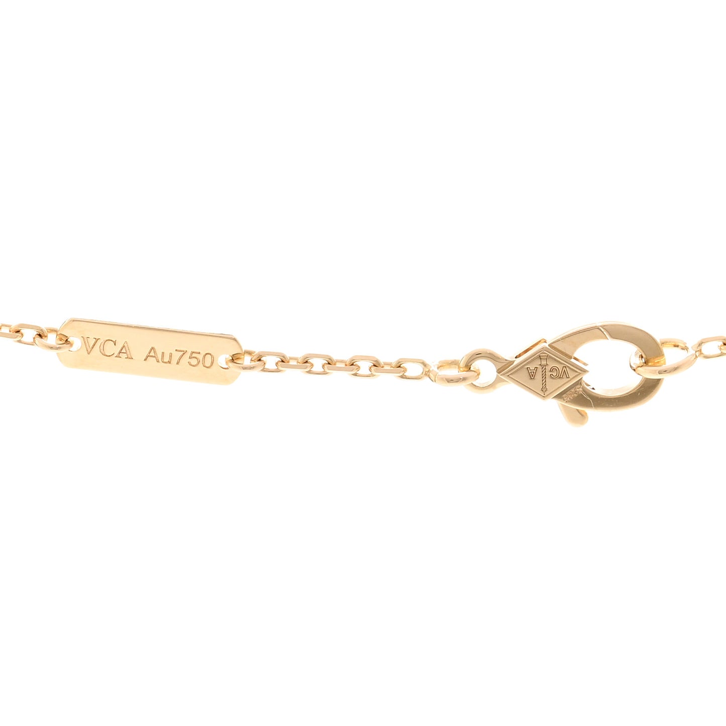 18K Yellow Gold Black Onyx Vintage Alhambra Pendant Necklace