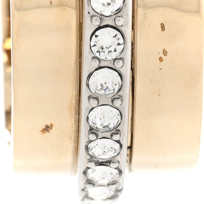 Chanel Metal Crystal CC Hoop Earrings Gold Silver 7 of 8