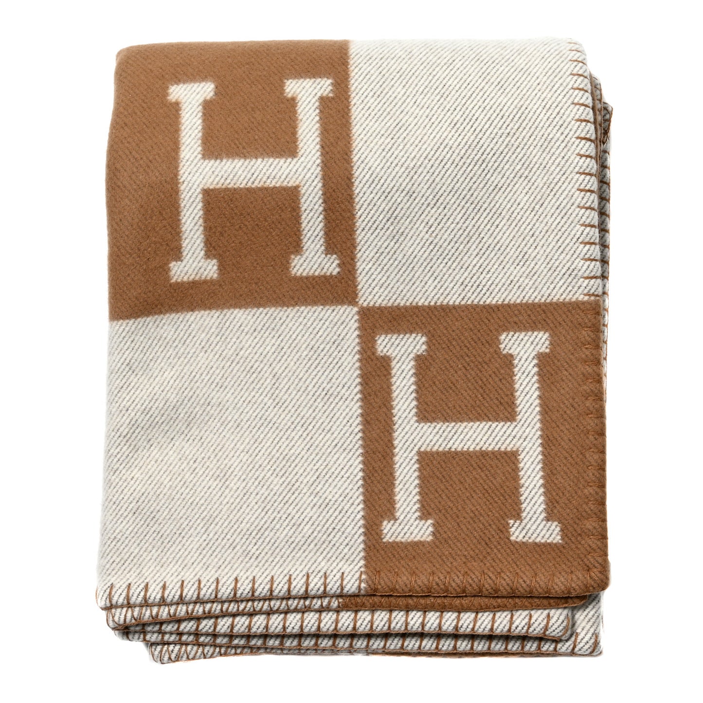 Wool Cashmere Avalon Blanket Ecru Camel