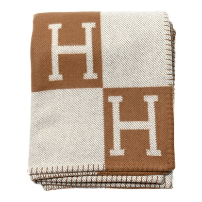 Hermes Wool Cashmere Avalon Blanket Ecru Camel 1 of 3