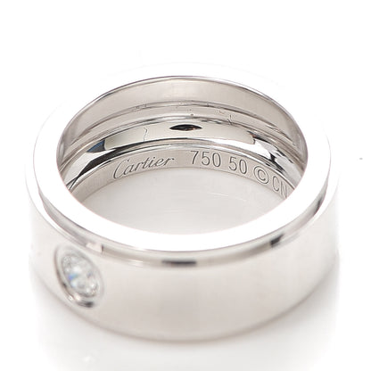 Cartier 18K White Gold Diamond 8mm Fortune Ring 50 5.25 4 of 5